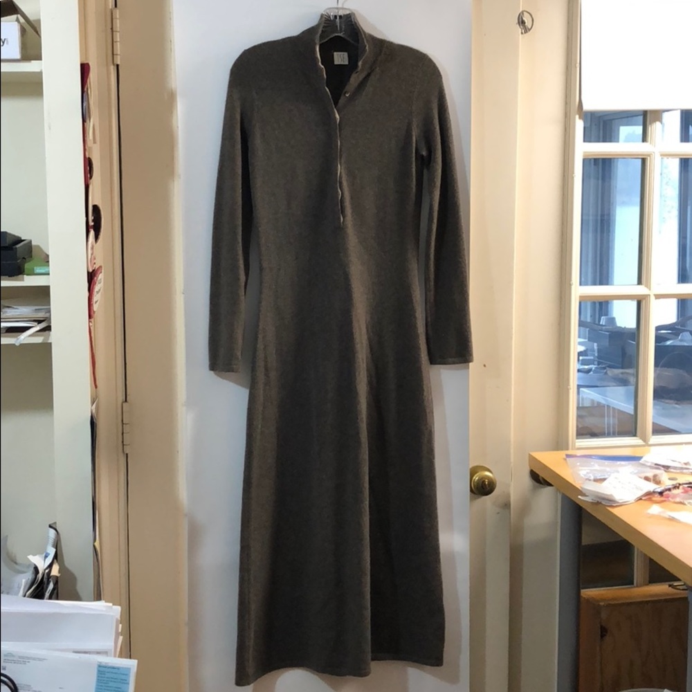 TSE Long cashmere heather brown dress